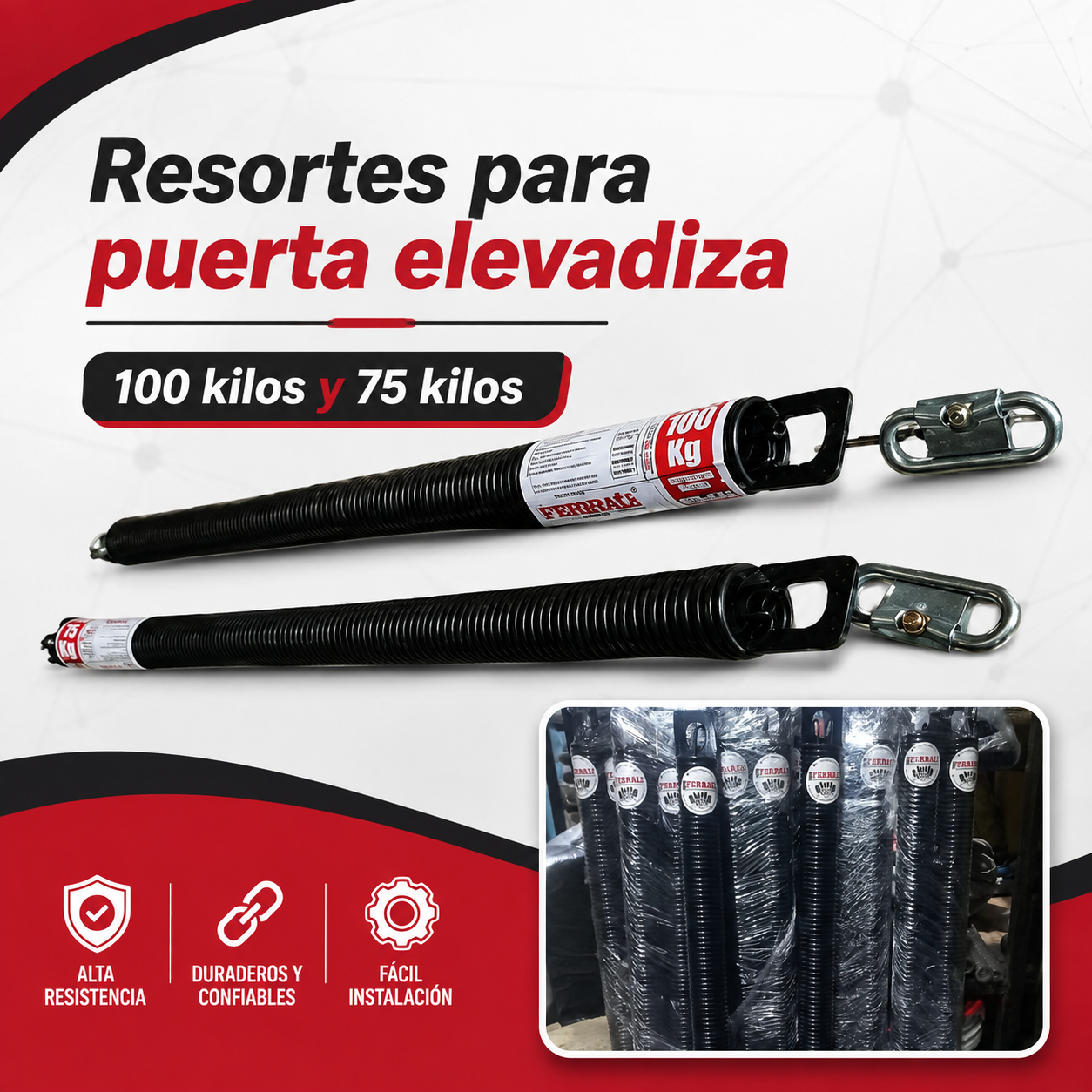 Resorte para puerta elevadiza